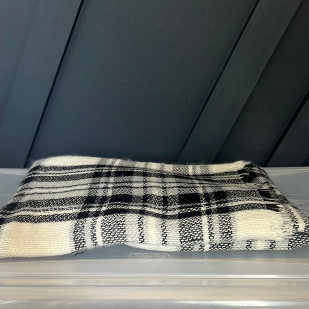 Black and White Plaid Scarf